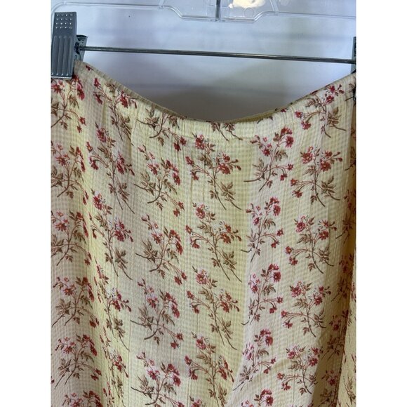 Vintage 90s April Cornell Calico Floral Frilly Pull On Maxi Skirt Small Cottage - Picture 7 of 7